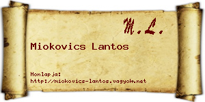 Miokovics Lantos névjegykártya